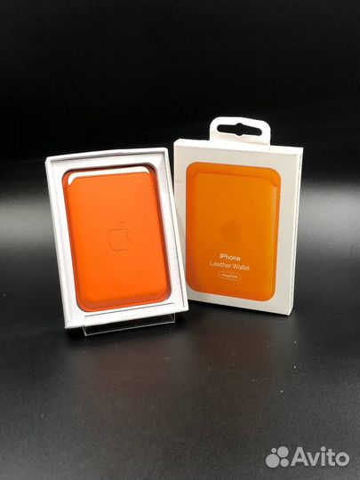 Картхолдер iPhone Leather Wallet MagSafe orange