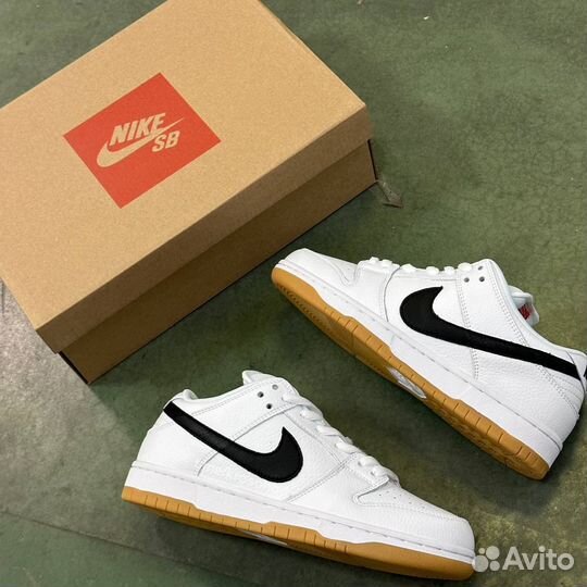 Мужские кроссовки Nike sb Dunk Low White Gum