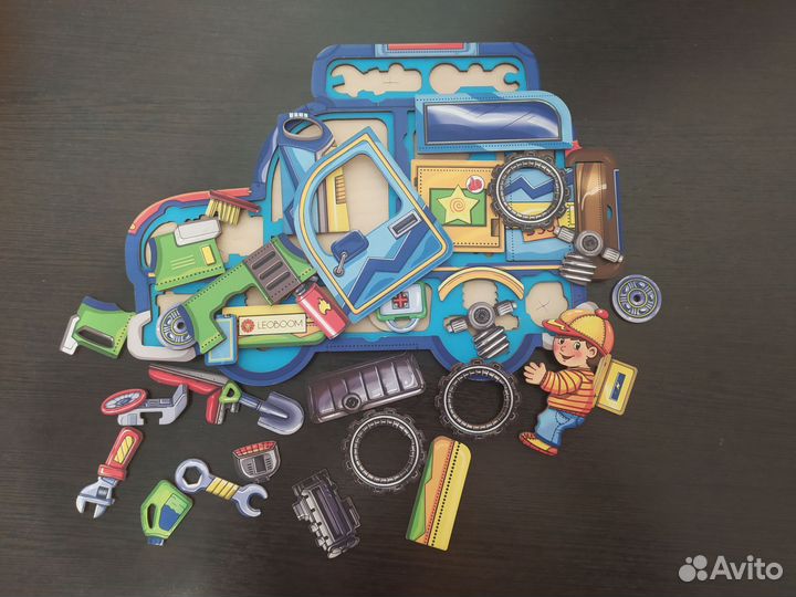 Многослойный деревянный пазл джип