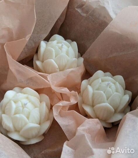 Свечи интерьерные восковые Куб Лотос Сфера