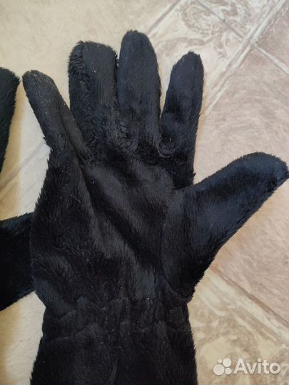 Перчатки высокие флисовые тёплые