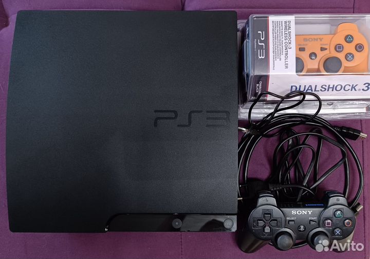 PS3 Slim 500Gb, Прошита, Много игр, 2 геймпада