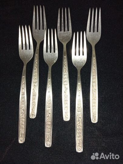 Мельхиоровые вилки 6 шт