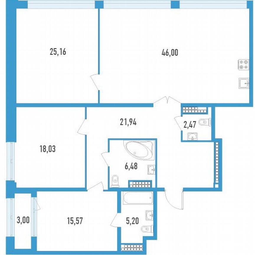 2-к. квартира, 142 м², 16/23 эт.