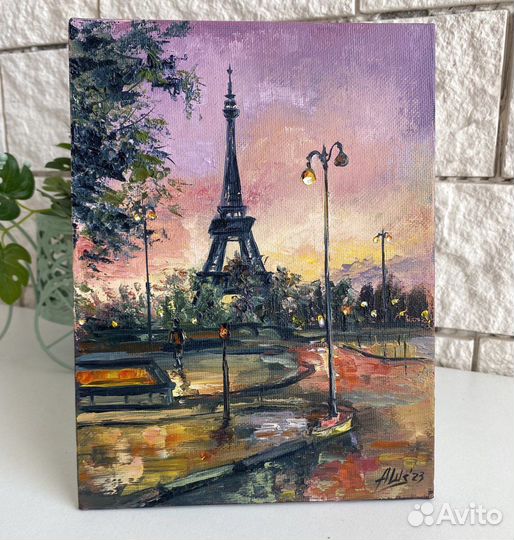 Картина маслом Городской пейзаж Париж Этюд