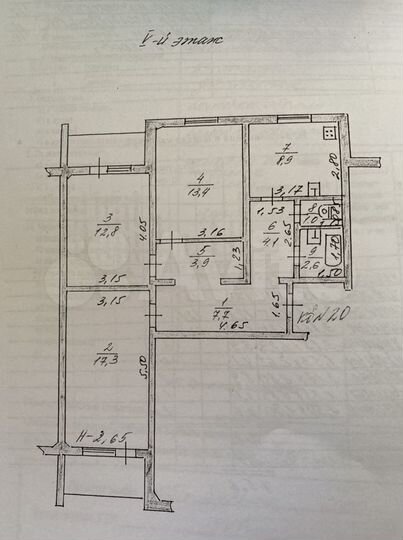 3-к. квартира, 71,7 м², 5/5 эт.