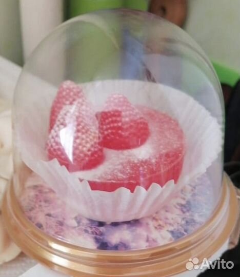 Мыло ручной работы клубничное пирожное