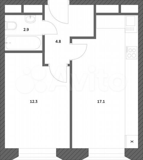 1-к. квартира, 37,1 м², 20/25 эт.