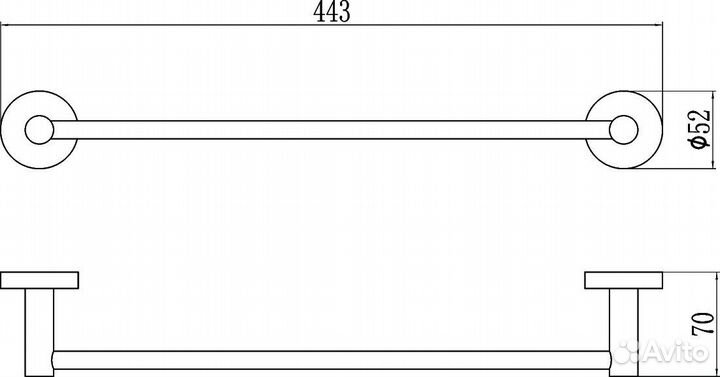 Держатель для полотенец прямой 40 см Savol 87 (S