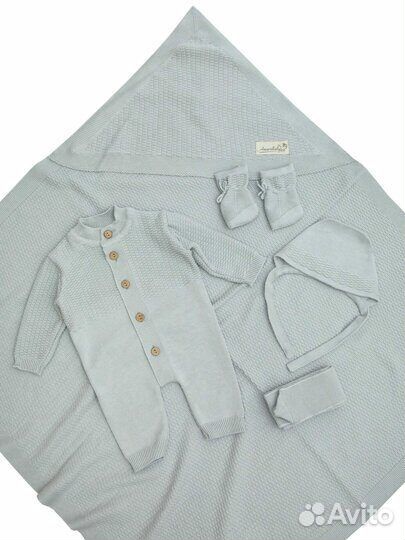 Комплект на выписку вязанный Amarobaby