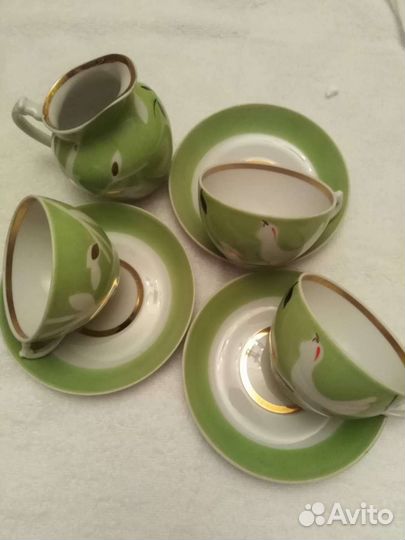 Чайная пара и молочник Вербилки СССР