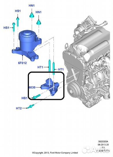 Кронштейн двигателя Ford Transit MK8 2014-2022