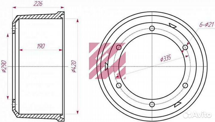Барабан тормозной SAF 420х190