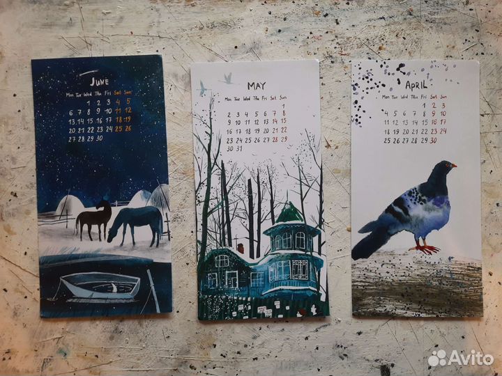 Календарь-открытки иллюстрации Аня и Варя Кендель