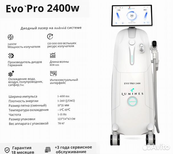 Аппарат для эпиляции люминес Evo’Pro 2400