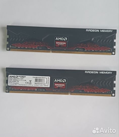 Оперативная память AMD radeon DDR3 2x8