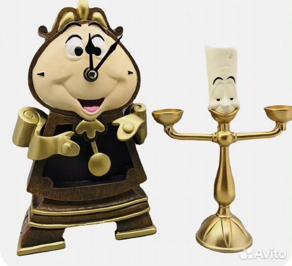 Набор сервиз Красавица и Чудовище подсвечник часы