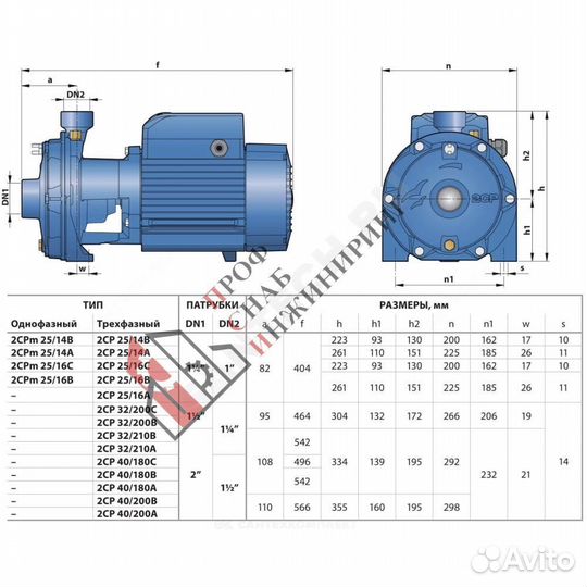 Насос 2 CP 32/210 A Pedrollo 452CT353AE