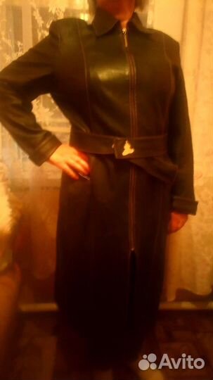 Плащ кожаный женский