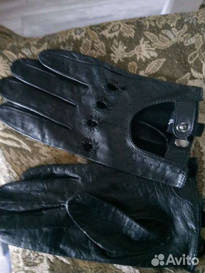 Перчатки кожа унисекс новые 7,5