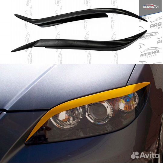 Накладки на фары длинные (ресницы) для Mazda 3 SD