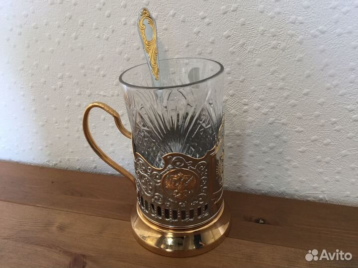 Хрустальный стакан в шикарном подстаканнике