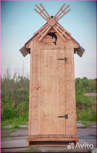Уличный туалет деревянный ELE1006
