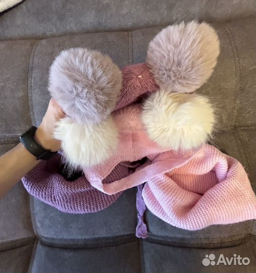 Комплект шапка, шарф снуд для девочки