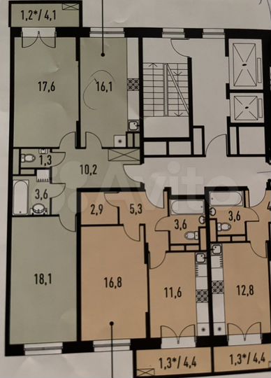 2-к. квартира, 66,8 м², 5/18 эт.