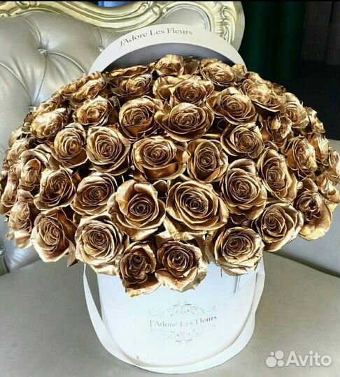 Золотые розы цветы