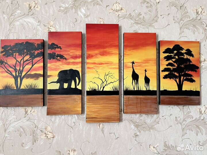 Картина маслом на холсте модульная