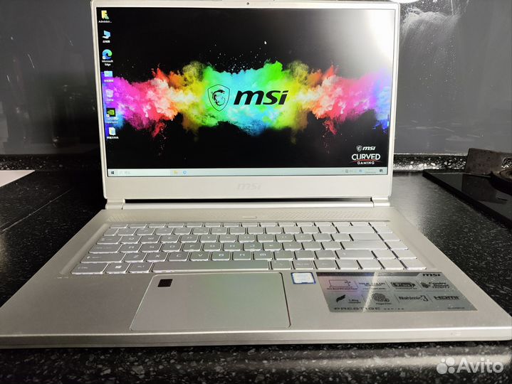 Ноутбук msi prestige i7-8750/gtx1050ti/8g/512g