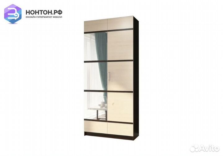 Шкаф 2-створчатый Эва с зеркалом венге / дуб молоч