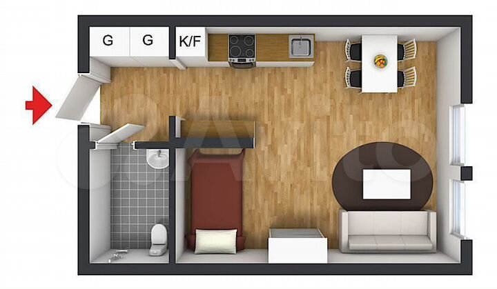 Квартира-студия, 23,9 м², 11/18 эт.
