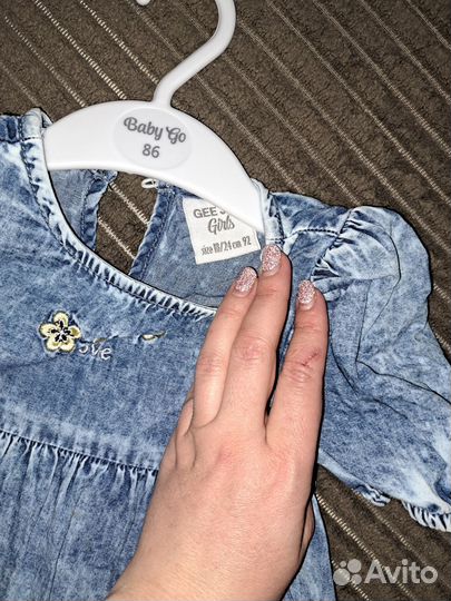 Джинсовое платьедля девочки 92