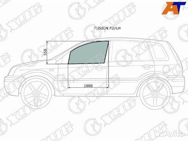 Стекло боковое опускное ford fusion