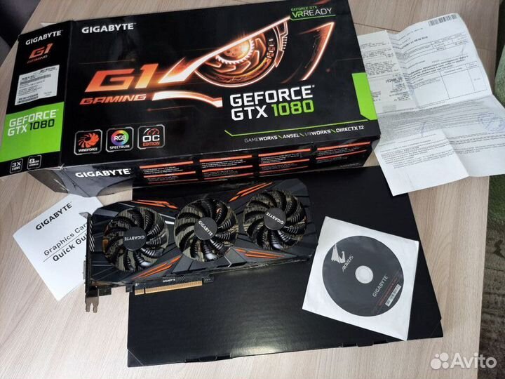Gigabite GeForce GTX 1080 G1 gaming 8GB OC