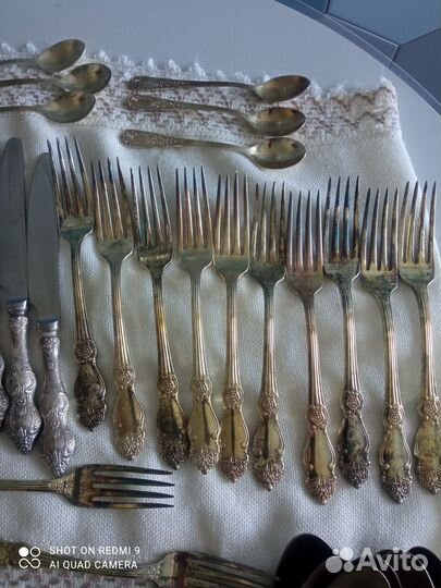 Мельхиоровые ложки вилки ножи СССР