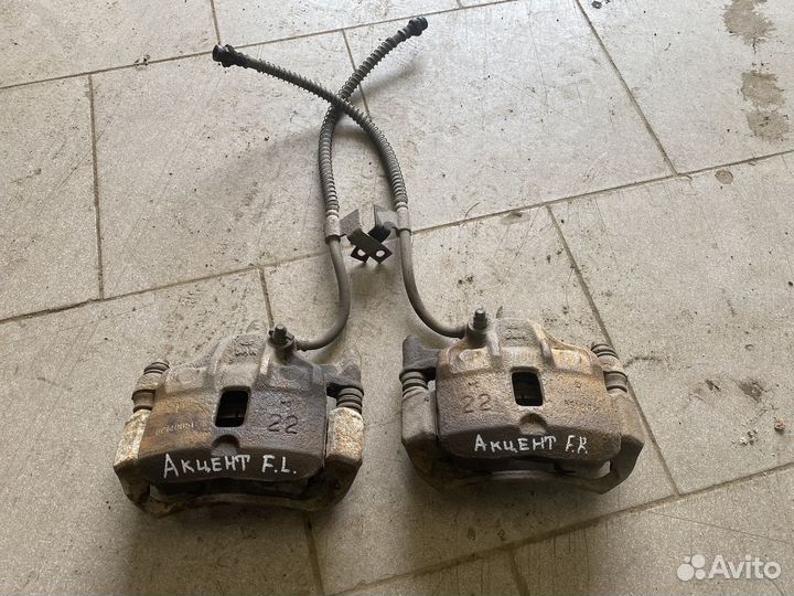 Суппорт передний левый hyundai accent тагаз