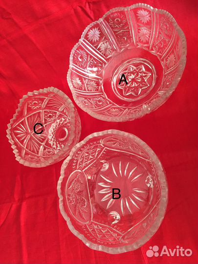 Ваза, салатница хрустальная СССР