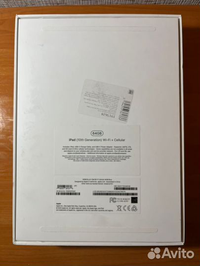 Планшет Apple iPad (10th Gen) 5G 64 гб