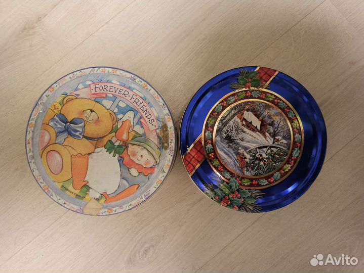 Жестяные банки из под печенья 2шт