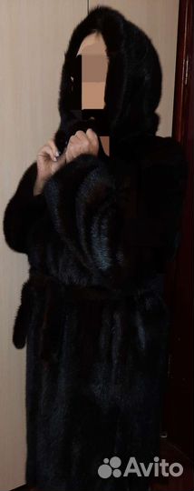 Шуба норковая с капюшоном 46 48