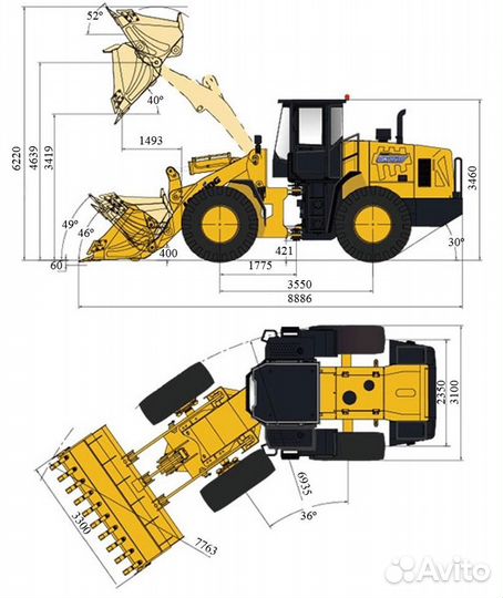 Фронтальный погрузчик Lonking LG876N, 2023