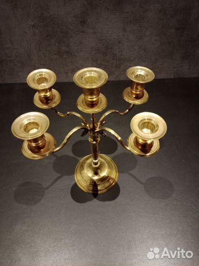 Подсвечник на 5 свечей, латунь