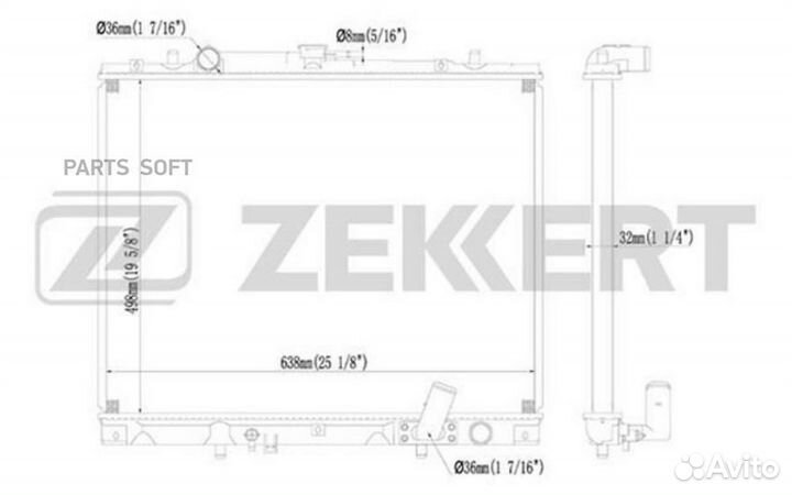 Радиатор охл. дв. Mitsubishi L200 III 01- Pajero S