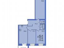 4-к. квартира, 75,8 м², 9/10 эт.