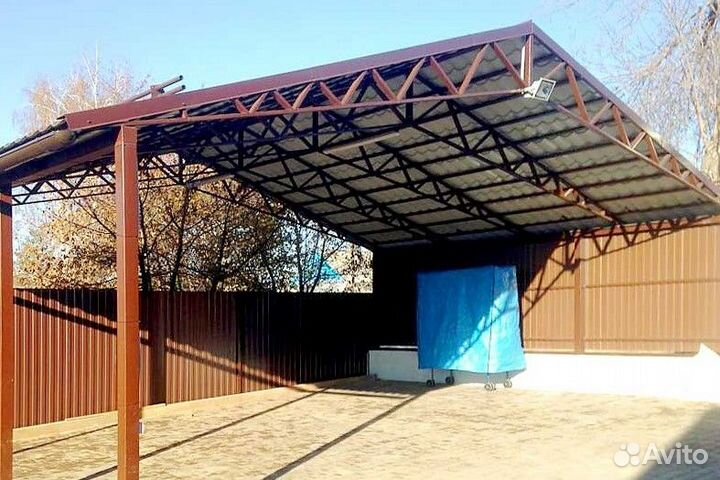 Навес для машины из профильной трубы