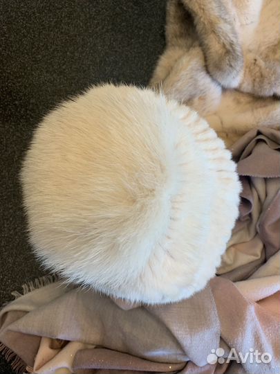 Шапка норковая женская вязаная