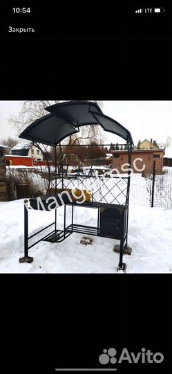 Мангал с печью под казан
